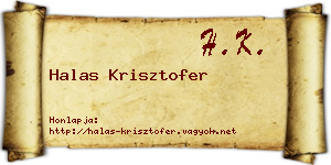 Halas Krisztofer névjegykártya